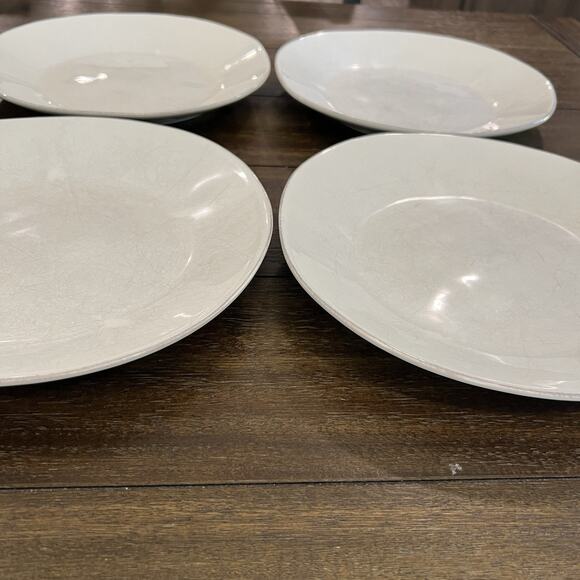 Set of 8 Crate And Barrel Marin White Dinner Plates 10 1/2" Made In Portugal - Picture 5 of 10